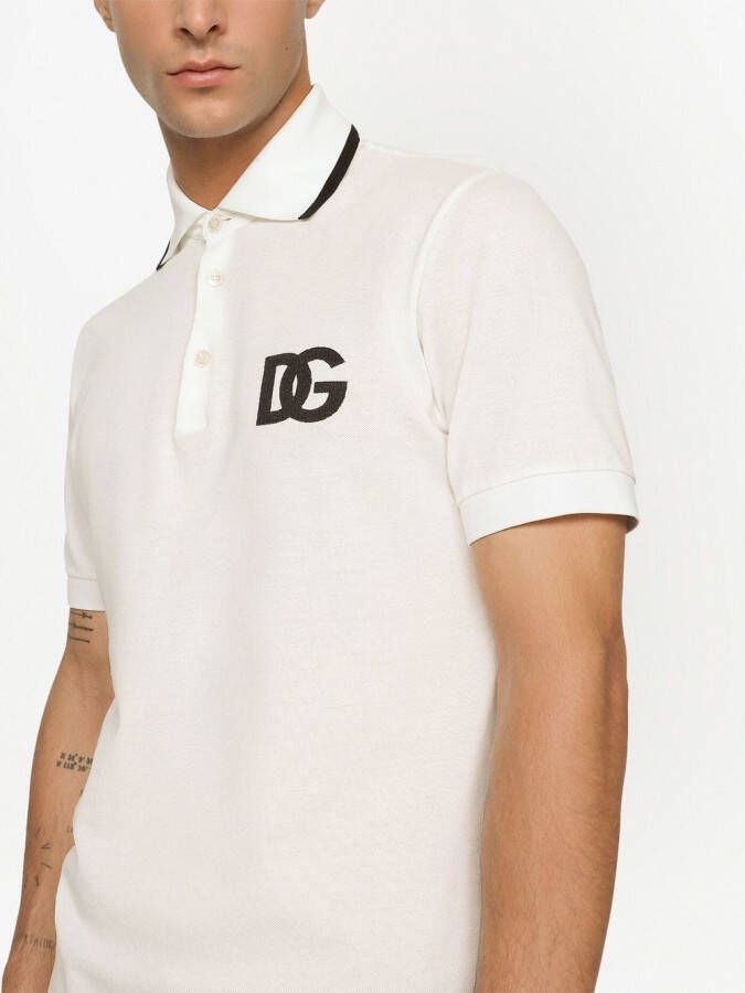 Dolce & Gabbana Poloshirt met geborduurd logo Beige