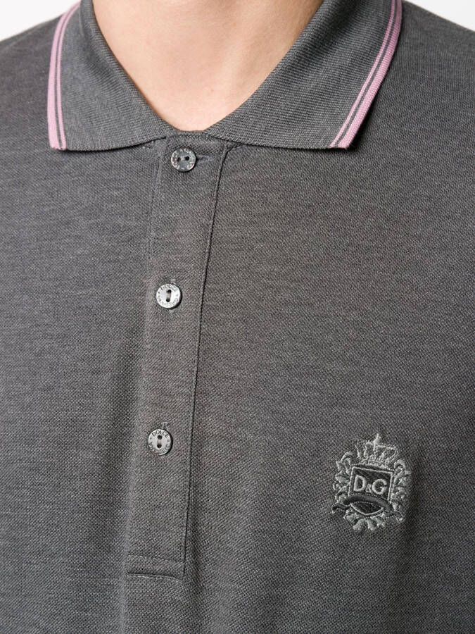 Dolce & Gabbana Poloshirt met geborduurd logo Grijs