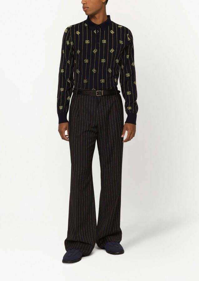 Dolce & Gabbana Poloshirt met lange mouwen Zwart