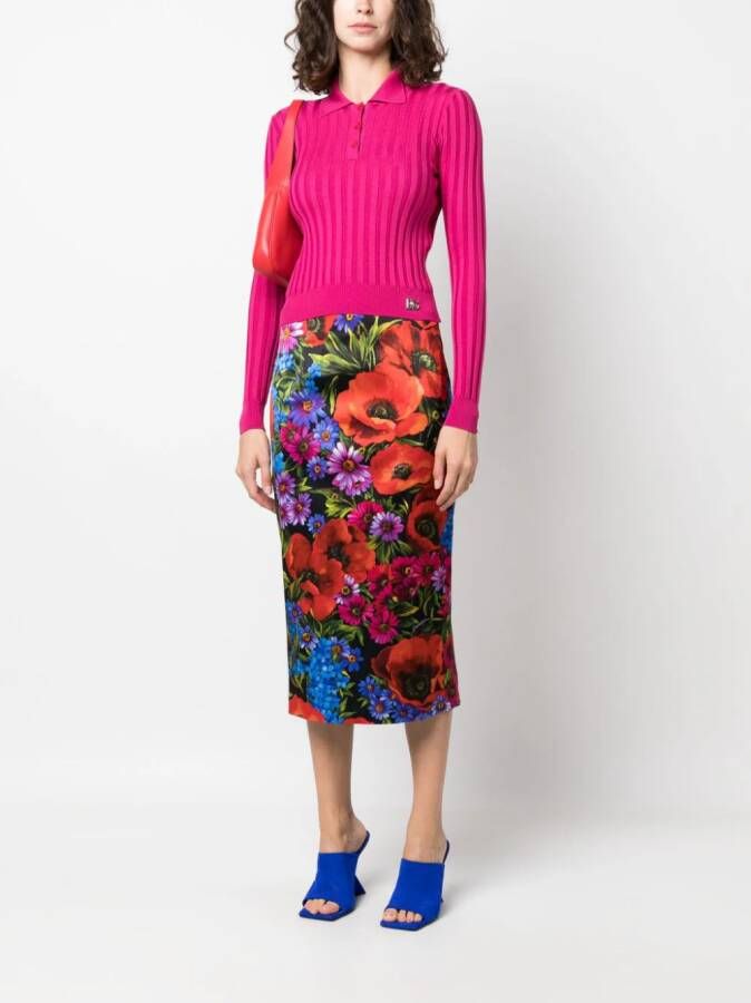 Dolce & Gabbana Poloshirt met logoplakkaat Roze