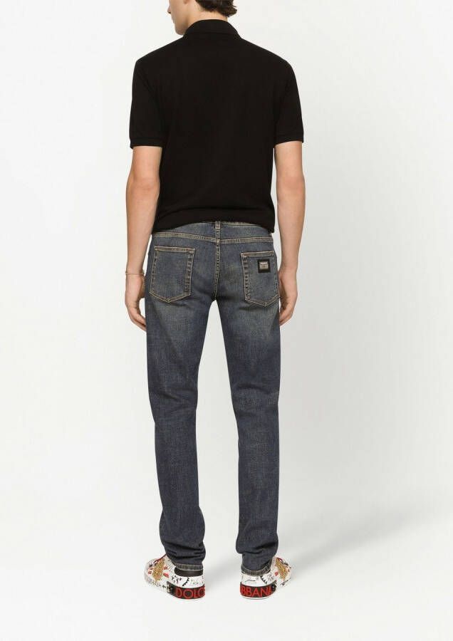 Dolce & Gabbana Piqué poloshirt met logolabel Zwart