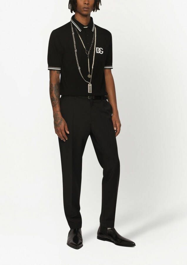 Dolce & Gabbana Poloshirt met logostreep Zwart