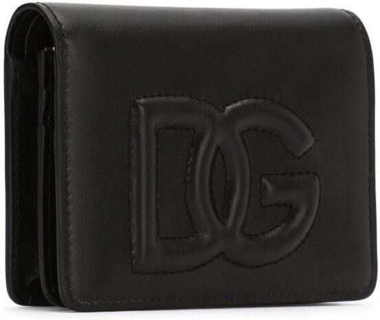 Dolce & Gabbana Leren portemonnee met DG-logo Zwart