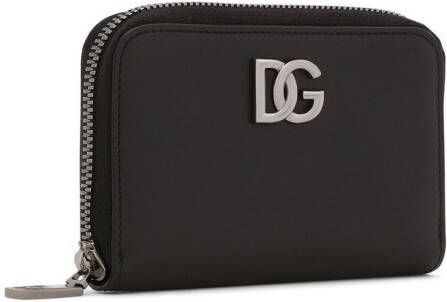 Dolce & Gabbana Leren portemonnee met DG-logo Zwart