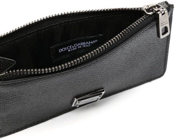 Dolce & Gabbana Leren pasjeshouder met logo label Zwart