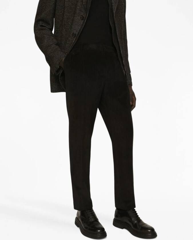 Dolce & Gabbana Ribfluwelen pantalon Zwart