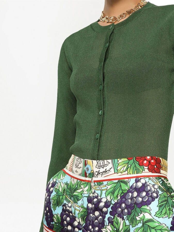 Dolce & Gabbana Ribgebreid vest Groen