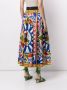 Dolce & Gabbana Twill midi-rok met Carretto-print Blauw - Thumbnail 4