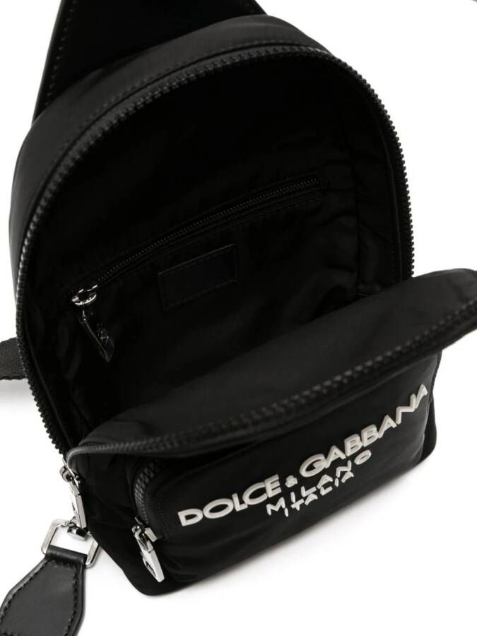 Dolce & Gabbana Rugzak met logopatch en rits Zwart