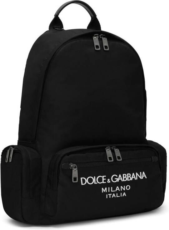 Dolce & Gabbana Rugzak met logoprint en rits Zwart