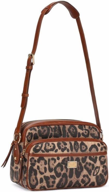 Dolce & Gabbana Crespo handtas met luipaardprint Bruin