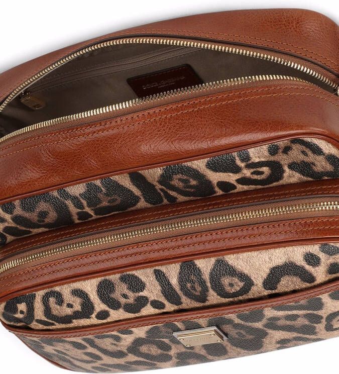 Dolce & Gabbana Crespo handtas met luipaardprint Bruin