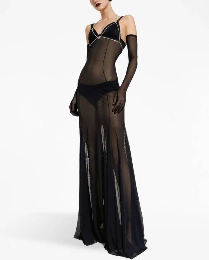 Dolce & Gabbana Semi-doorzichtig nachthemd Zwart