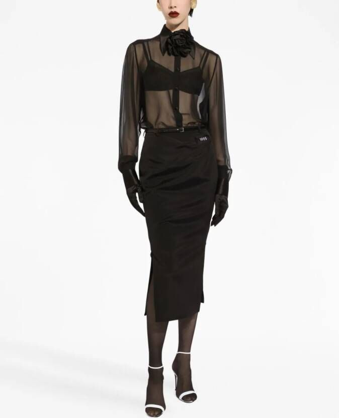 Dolce & Gabbana Semi-doorzichtige blouse Zwart