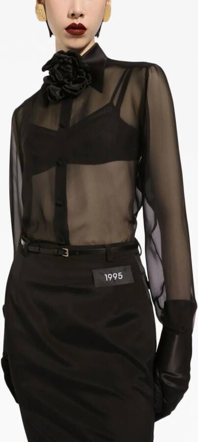 Dolce & Gabbana Semi-doorzichtige blouse Zwart