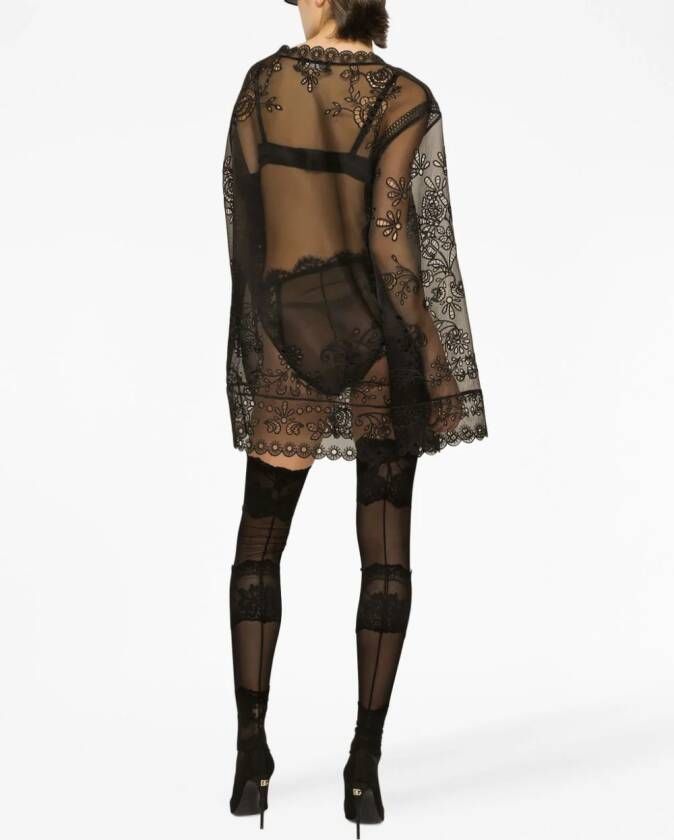 Dolce & Gabbana Semi-doorzichtige jurk Zwart