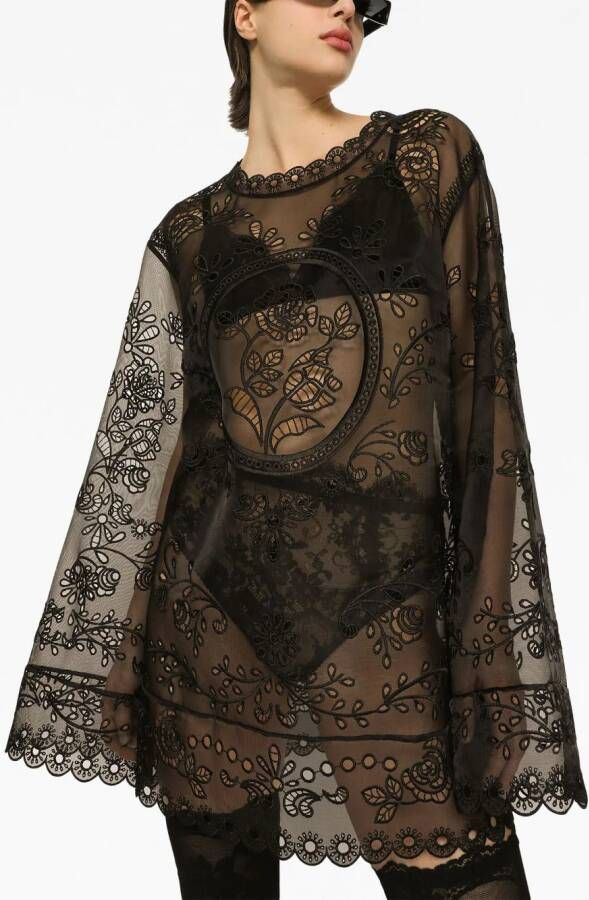 Dolce & Gabbana Semi-doorzichtige jurk Zwart