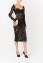 Dolce & Gabbana Kanten midi-jurk met gewelfde afwerking Zwart - Thumbnail 2