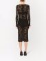 Dolce & Gabbana Kanten midi-jurk met gewelfde afwerking Zwart - Thumbnail 4