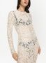 Dolce & Gabbana Midi-jurk met bloemenkant en lange mouwen Wit - Thumbnail 5