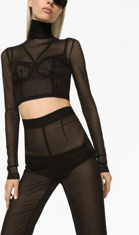 Dolce & Gabbana Semi-doorzichtige broek Zwart
