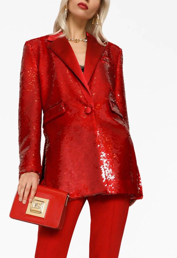 Dolce & Gabbana Blazer verfraaid met pailletten Rood