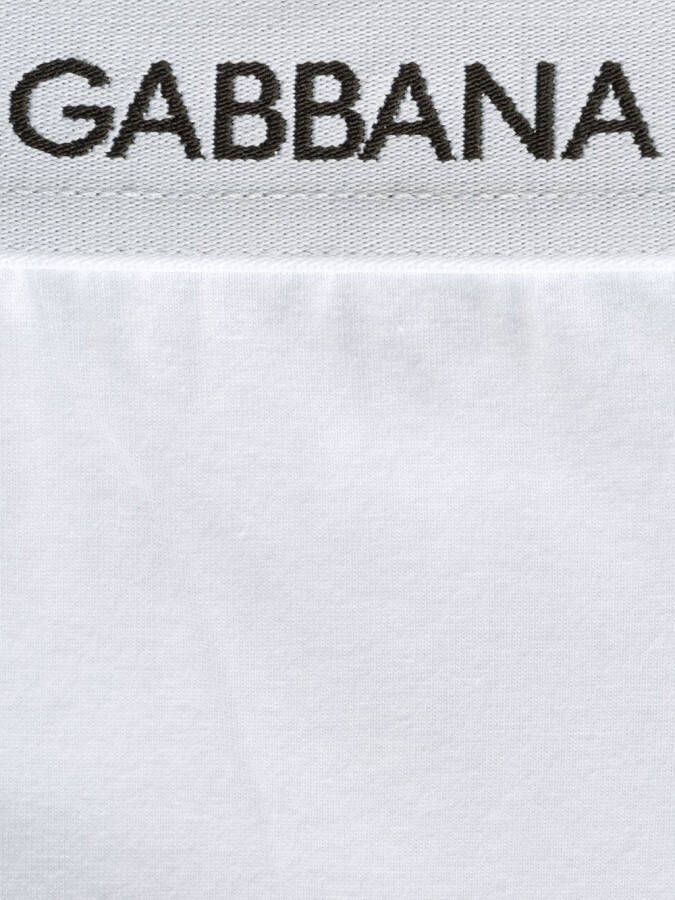 Dolce & Gabbana set van 2 katoenen boxershorts met logo tailleband Wit