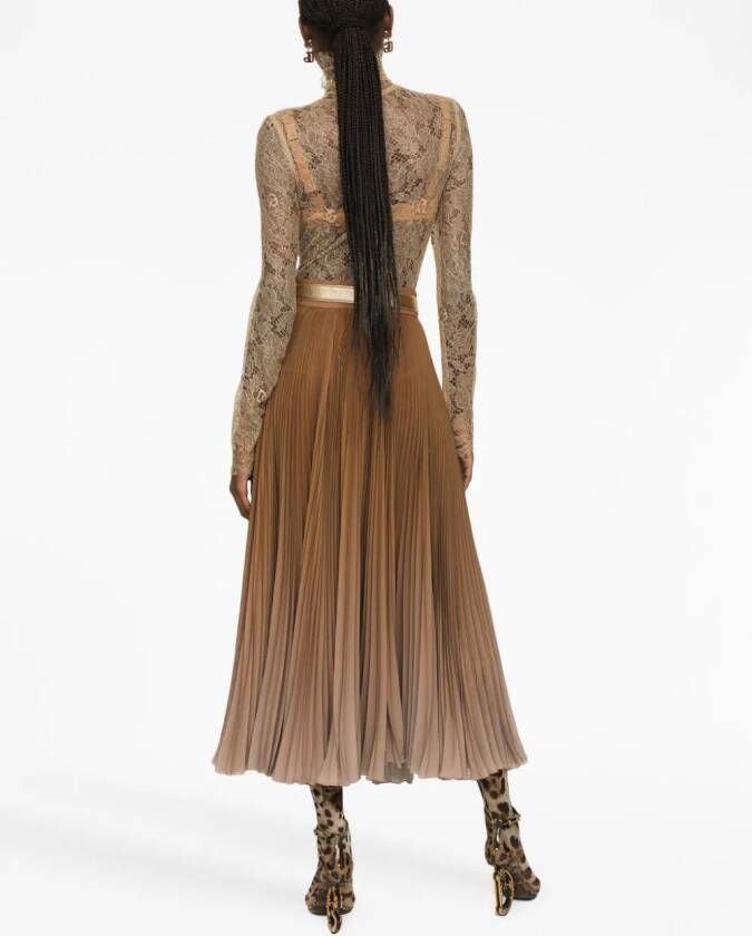 Dolce & Gabbana sheer-lace high-neck blouse Bruin