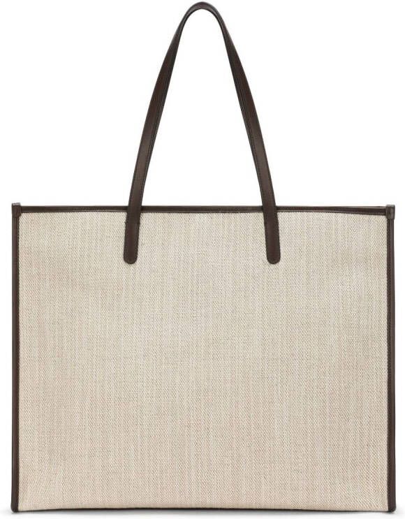 Dolce & Gabbana Shopper met geborduurd logo Beige