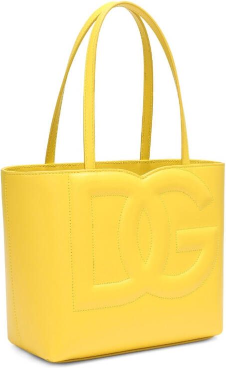 Dolce & Gabbana Kleine shopper met logo Geel