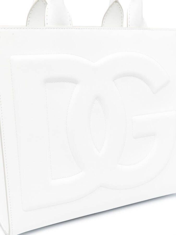 Dolce & Gabbana Shopper met logo-reliëf Wit