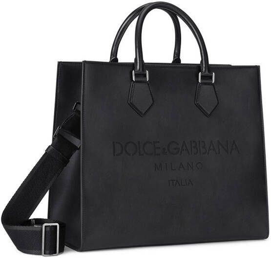 Dolce & Gabbana Edge shopper met logo-reliëf Zwart