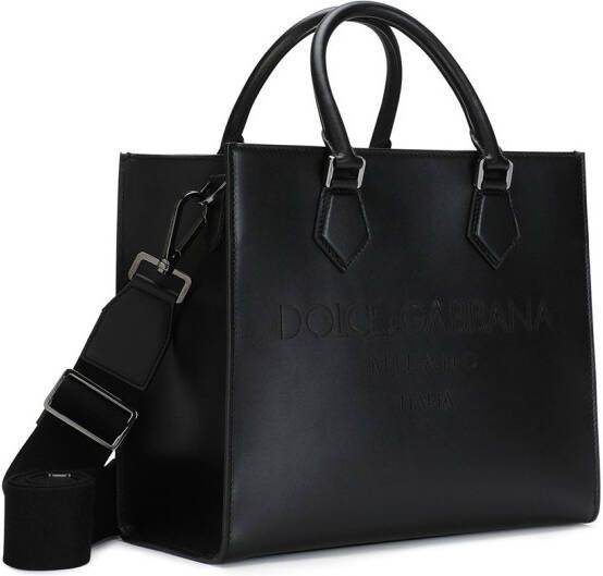 Dolce & Gabbana Edge leren shopper Zwart