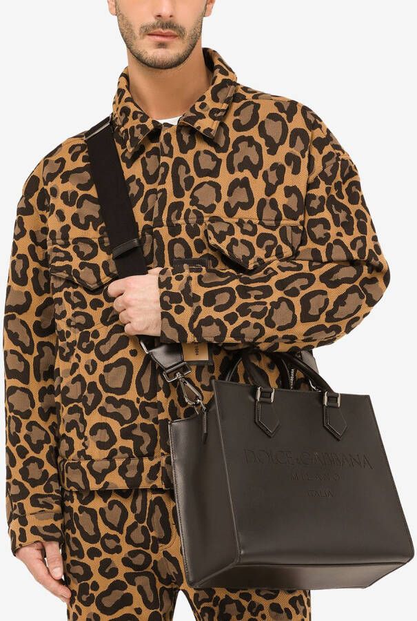 Dolce & Gabbana Edge leren shopper Zwart
