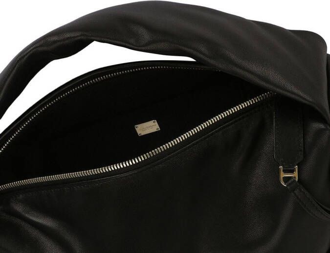 Dolce & Gabbana Soft leren schoudertas met logolabel Zwart