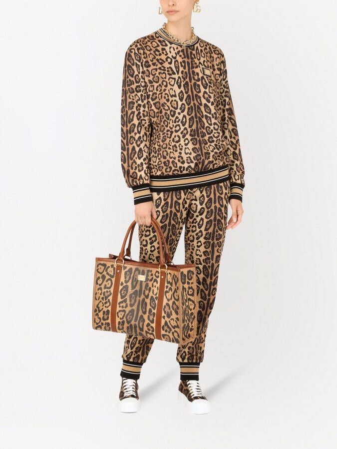 Dolce & Gabbana Crespo shopper met luipaardprint Bruin