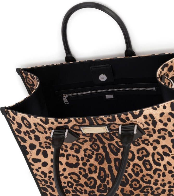Dolce & Gabbana Shopper met luipaardprint Bruin