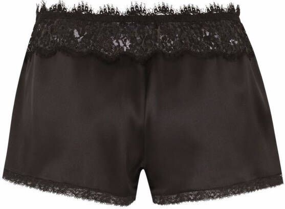 Dolce & Gabbana Satijnen shorts met kant Zwart