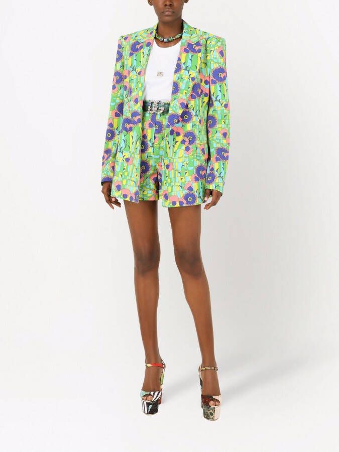 Dolce & Gabbana Shorts met bloemenprint Groen