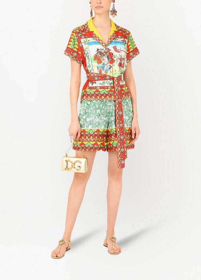 Dolce & Gabbana Twill shorts met print Blauw