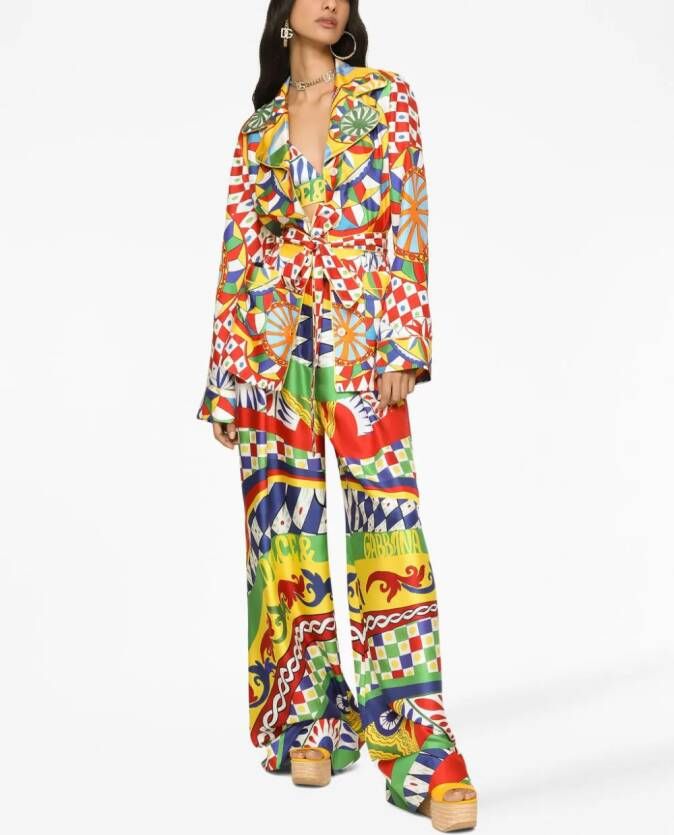 Dolce & Gabbana Shorts met gestrikte taille Geel