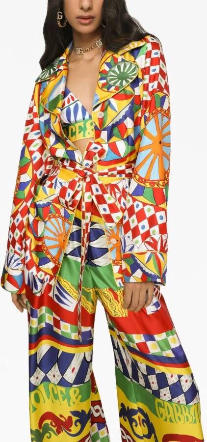 Dolce & Gabbana Shorts met gestrikte taille Geel