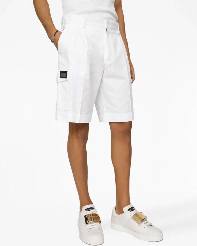 Dolce & Gabbana Shorts met logoplakkaat Wit