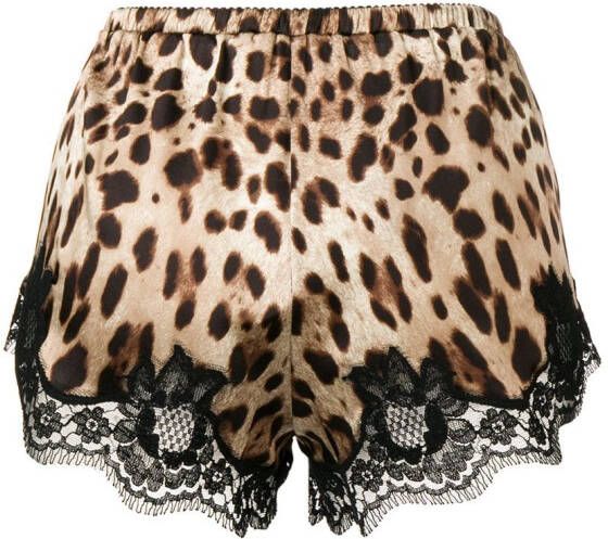Dolce & Gabbana Shorts met luipaardprint Bruin