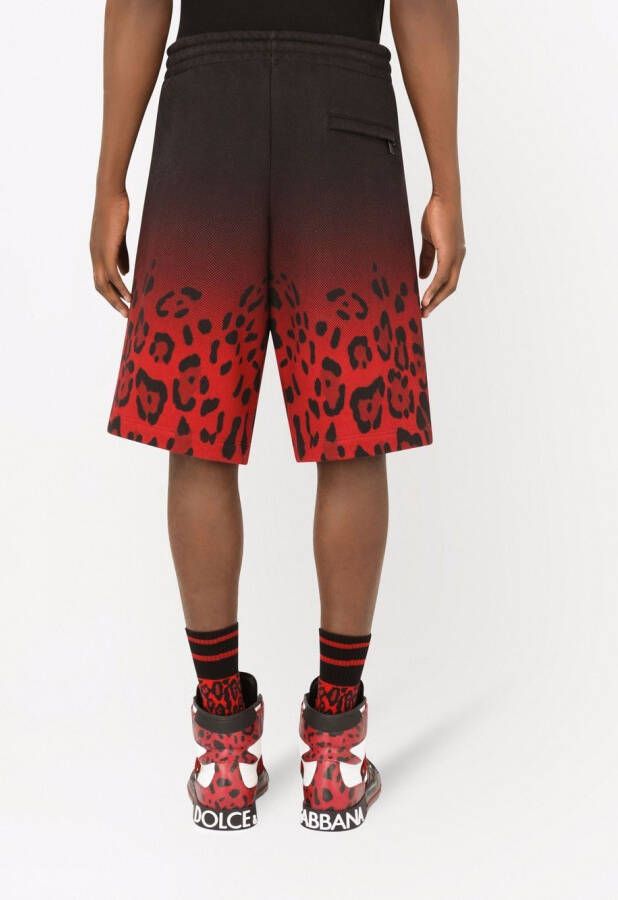 Dolce & Gabbana Shorts met luipaardprint Rood