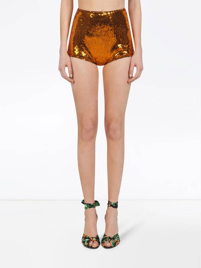 Dolce & Gabbana Shorts met pailletten Oranje
