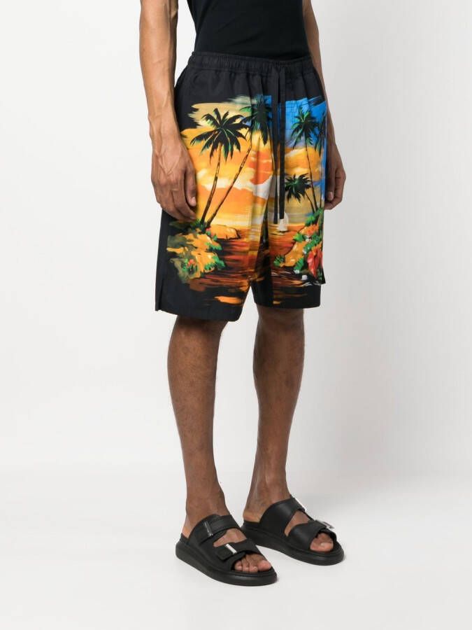 Dolce & Gabbana Shorts met palmboomprint Blauw