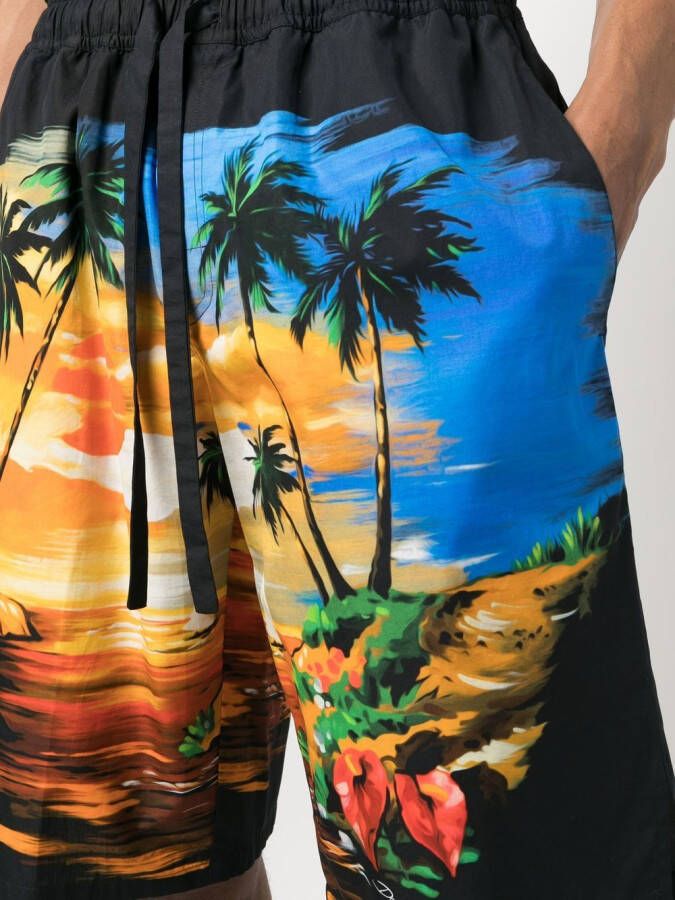 Dolce & Gabbana Shorts met palmboomprint Blauw