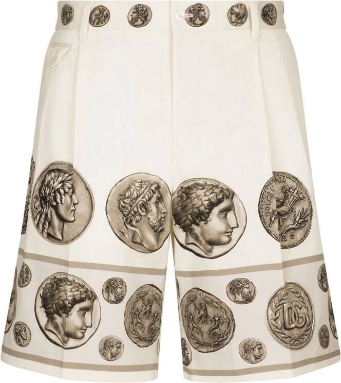 Dolce & Gabbana Shorts met print Beige