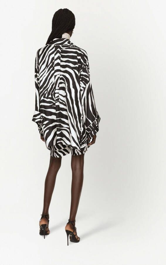 Dolce & Gabbana Twill pyjamashorts met zebraprint Zwart